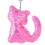 Sequins Cat Key Ring Cute Charm Pendant (Rosy) 1