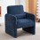 Living And Home Chenille Accent Chair with Lumbar Pillow, Blue 1