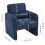 Living And Home Chenille Accent Chair with Lumbar Pillow, Blue 6