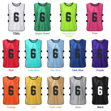 6 PCS Kids Football Pinnies Quick Drying Soccer Jerseys Numbered Bibs