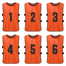 6 PCS Adults Soccer Pinnies Quick Drying Numbered Training Vest