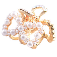 Women Rhinestone Simulation Pearl Hair Clip Claw Accessory