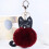 Leather Plush Cartoon Animal Key Chain Wine Red 2