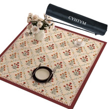 Square Mahjong Mat Leather Table Mat, Noise-Reducing, Non-Slip, Cut-To-Fit Red2, 140cm/55.1in