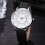 Men Round Dial PU Leather Strap Quartz Watch Black Silver White 3