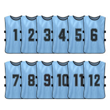 12 PCS Kids Football Pinnies Quick Drying Soccer Jerseys Numbered Bibs