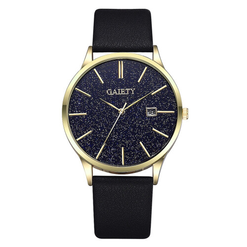 Men Starry Sky Quartz Watch PU Leather Strap