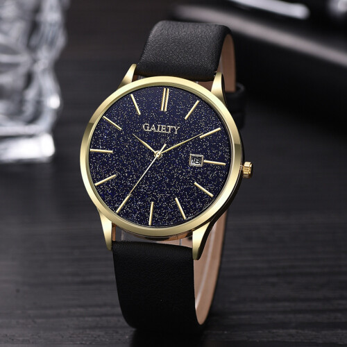 Men Starry Sky Quartz Watch PU Leather Strap 1