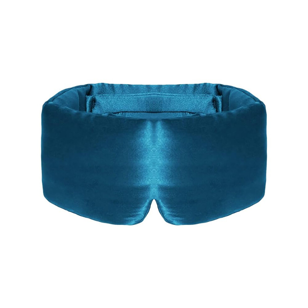 Blue Deep Sleep Mask Mulberry Silk Eye Masks Peacock Silk Sleeping Mask Pack Of 1