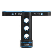 (Blue) 17mm RC Hex Nut Socket T Sleeve Tool Aluminum Alloy