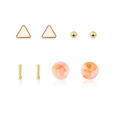 4 Pairs Women Rhinestone Alloy Ear Studs Earrings