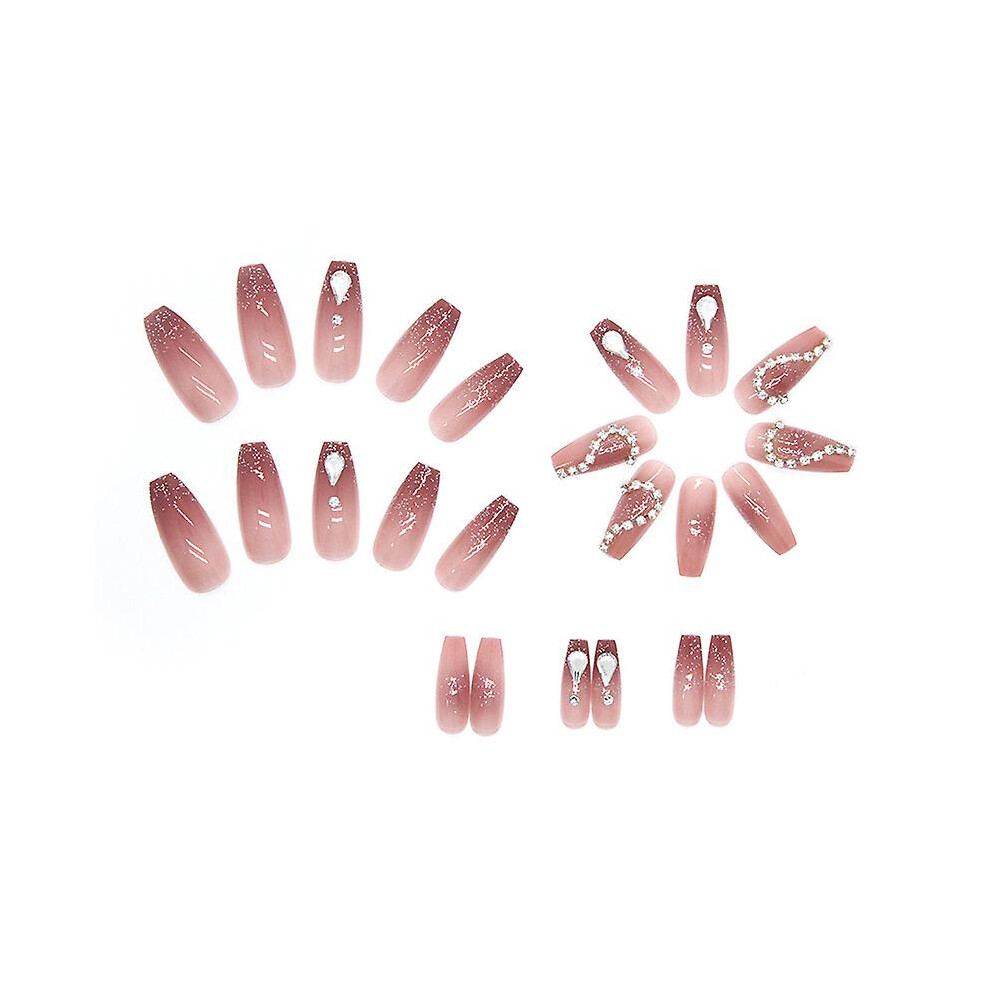 Kikidex (As Show, One Size) Wearing Armor Glass Water Drop Diamond Chain Love Fairy Manicure Long Section Drill Wearing Armor