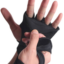 Rutschfeste Trainingsgewichtheber-Handschuhe, Schwarz, Größe L