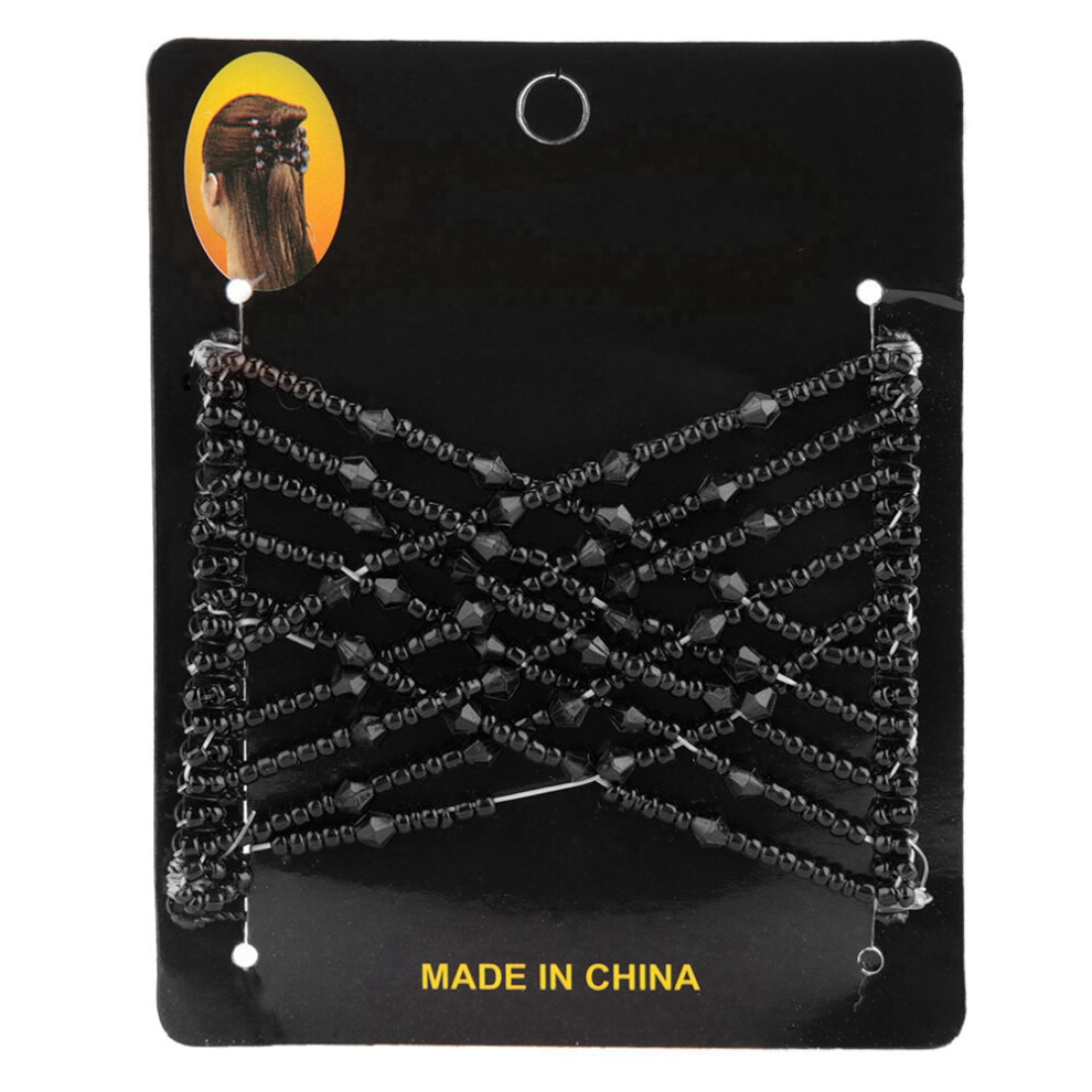 Magic Hair Comb Stretchable Beading Double Slide (Black)
