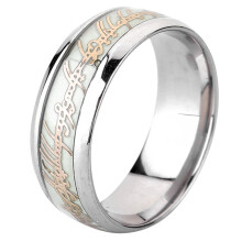 Western Style Titanium Steel Arabic Lettering Luminous Finger Ring(12)