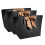 10pcs Black Paper Gift Bags with Gold Handle 3# 5