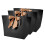 10pcs Black Paper Gift Bags with Gold Handle 3# 4