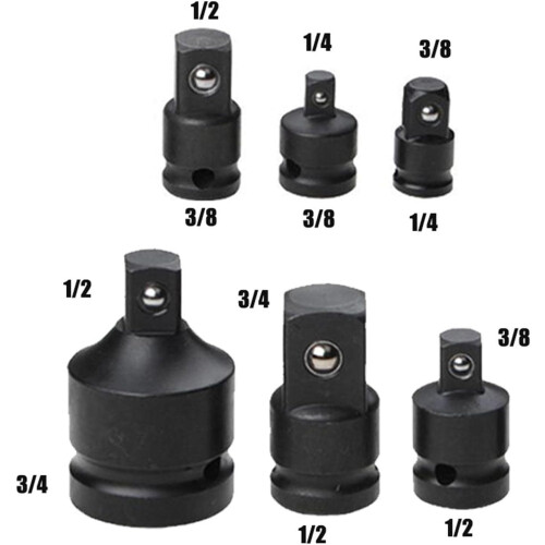 Impact Socket Adapter 6-Piece Set For Auto Repair Socket Extension Hand Tool 2
