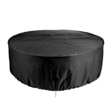 (204x60cm, black) Outdoor Garden Furniture Round Cover,Table Chair Waterproof Cover,Patio Rain Snow Dustproof Cover