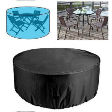 (230x110cm, black) Outdoor Garden Furniture Round Cover,Table Chair Waterproof Cover,Patio Rain Snow Dustproof Cover