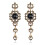 Bohemian Rhinestone Long Ear Stud Earring Black 1