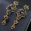 Bohemian Rhinestone Long Ear Stud Earring Black 2