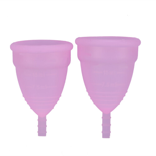 2 Pezzi Coppa Mestruale in Silicone Rosa