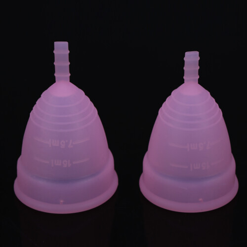 2 Pezzi Coppa Mestruale in Silicone Rosa 1