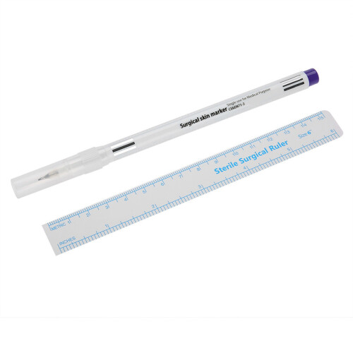 Sterilized Eyebrow Tattoo Marker Pen w/ Ruler 1