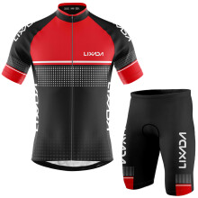 Lixada Men MTB Cycling Jersey Set Quick-Dry Shirt Padded Shorts