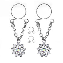 Adjustable No Pierced Clip-on Body Jewelry Pendant Nipple Ring(AB)