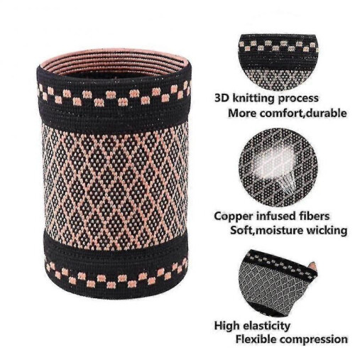 (M) 2pcs Copper Wrist Compression Brace, Elastic Wrist Support Sleeve Wrist Braces For Tendonitis, Arthr 2