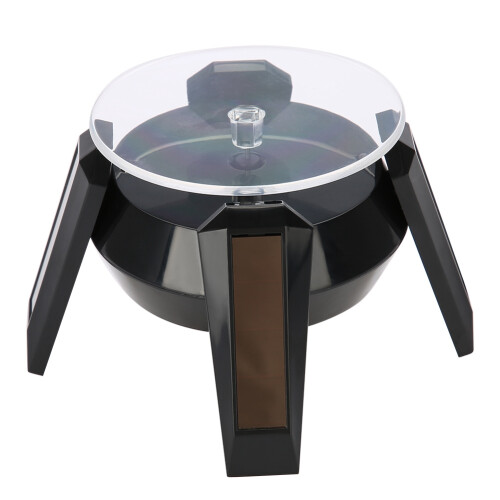 Solar 360 Rotating Watch Phone Stand LED Light Black