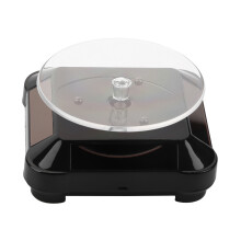 Solar Showcase 360 Rotating Watch Phone Jewelry Stand LED Black