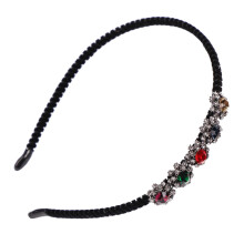 Non-slip Flannelette Rhinestone Alloy Hairband Colorful CHT-243