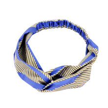Fashion Women Printing Hairband Elastic Wrap Light Green Dark Blue