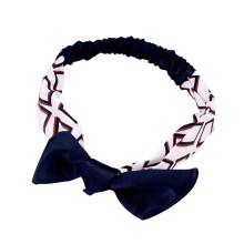 Fashion Printing Hairband Elastic Wrap Accessory (White Blue)