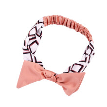 Fashion Women Printing Hairband Elastic Wrap White Coffee