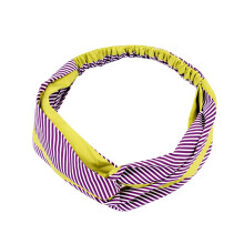 Fashion Women Printing Hairband Elastic Wrap Purple Green