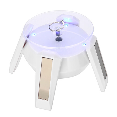 Solar 360 Rotating Watch Phone Stand LED Light White 1