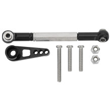 (Black) 1:12 Steering Linkage Kit Aluminium Pull Rod for MN86K RC Car Red