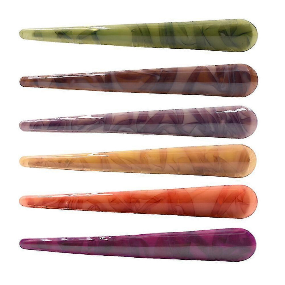Kikidex (As Show, One Size) 6 Pcs Women's Hair Clips Duckbill Hair Clips Alligator Duck Mouth Hair Clips Large Duckbill Clips Metallic Hair Clips