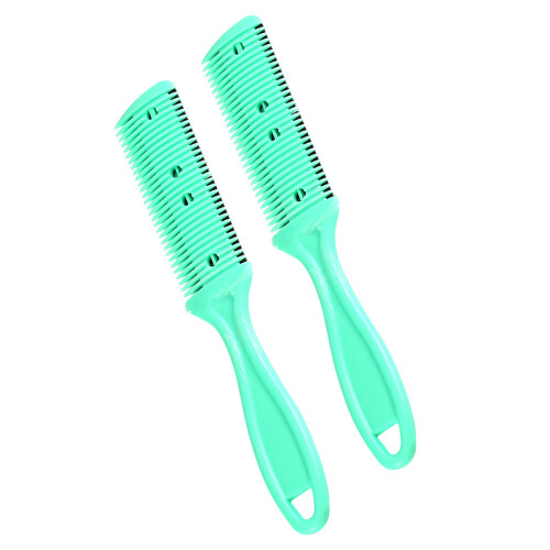 Dual Sides Slim Haircut Blade Trimmer Comb Green 1