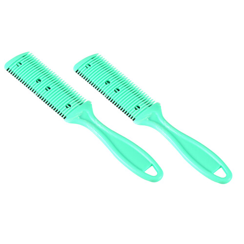 Dual Sides Slim Haircut Blade Trimmer Comb Green 2