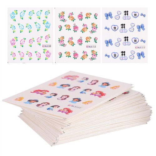 50 Sheets 3D Flower Nail Art Transfer Stickers 1