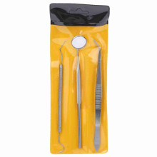 3pcs/set Stainless Steel Dental Tool Mouth Mirror Probe Plier Tweezer