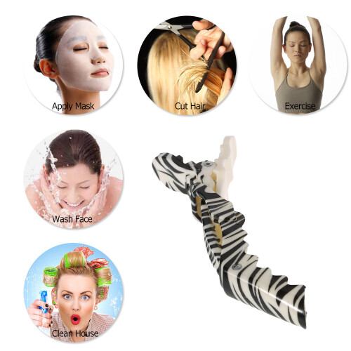 5St Croc Haarklemmen Zebra Plastic 2