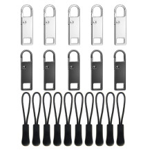 Tirettes de fermeture éclair, 10 tirettes de fermeture éclair de remplacement avec pendentif de fermeture éclair, ensemble de réparation de