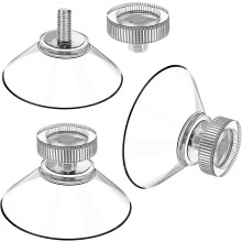 Ventosas de 40 mm com rosca - Botões de ventosa transparentes com porca serrilhada (25 peças)