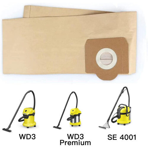 Σακούλα ηλεκτρικής σκούπας Karcher WD3 Premium με συσκευασία 5 ίσιων σακουλών - Χαλαζία 2